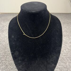 J Crew Necklace Gold Tone Initial Y Letter Pendant Chain Women Jewelry Signed